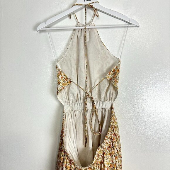 SIGNIFICANT OTHER Cara Floral Print Halter Neck Maxi Dress in Rosale Print US 10 - Picture 12 of 15